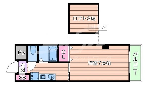 江坂駅 徒歩5分 6階の物件間取画像